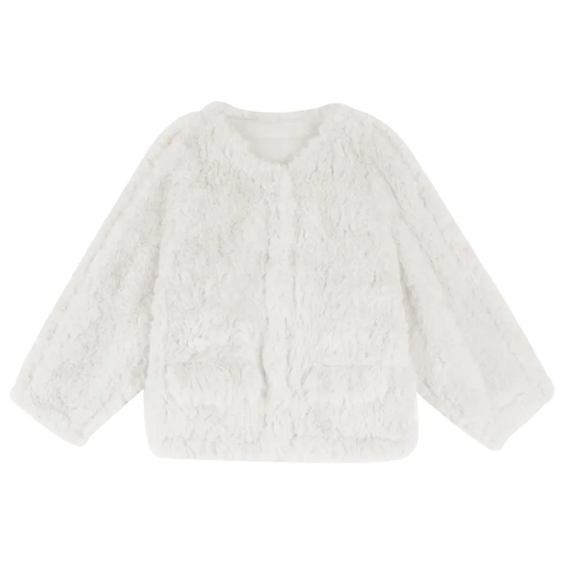 Solid Color Faux Fur Coat for Women's 2022 Autumn Winter Fashion Korean Loose Long Sleeve Overcoat Casual Short Jackets Clothing