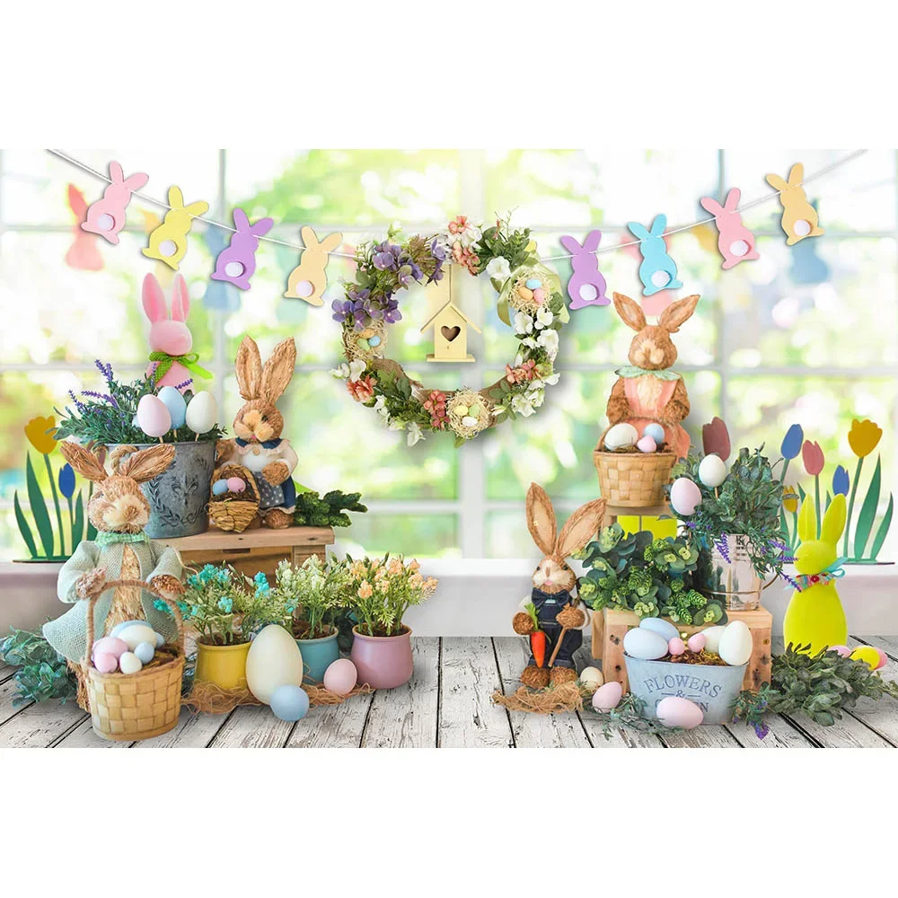 Фон для фотосъемки с изображением пасхального кролика