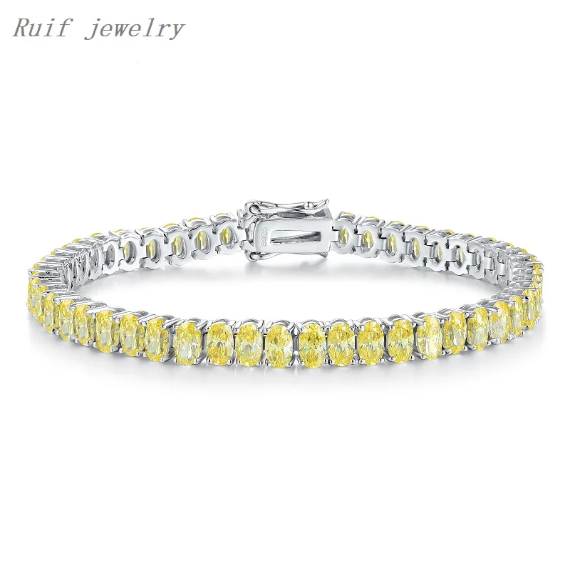 

Классический циркониевый браслет Ruif для женщин из серебра 925 пробы с измельченным льдом, модные свадебные украшения для невесты