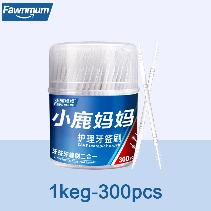 Двусторонние палочки для зубной нити FAWN MUM 300 шт. пластиковый материал взрослых