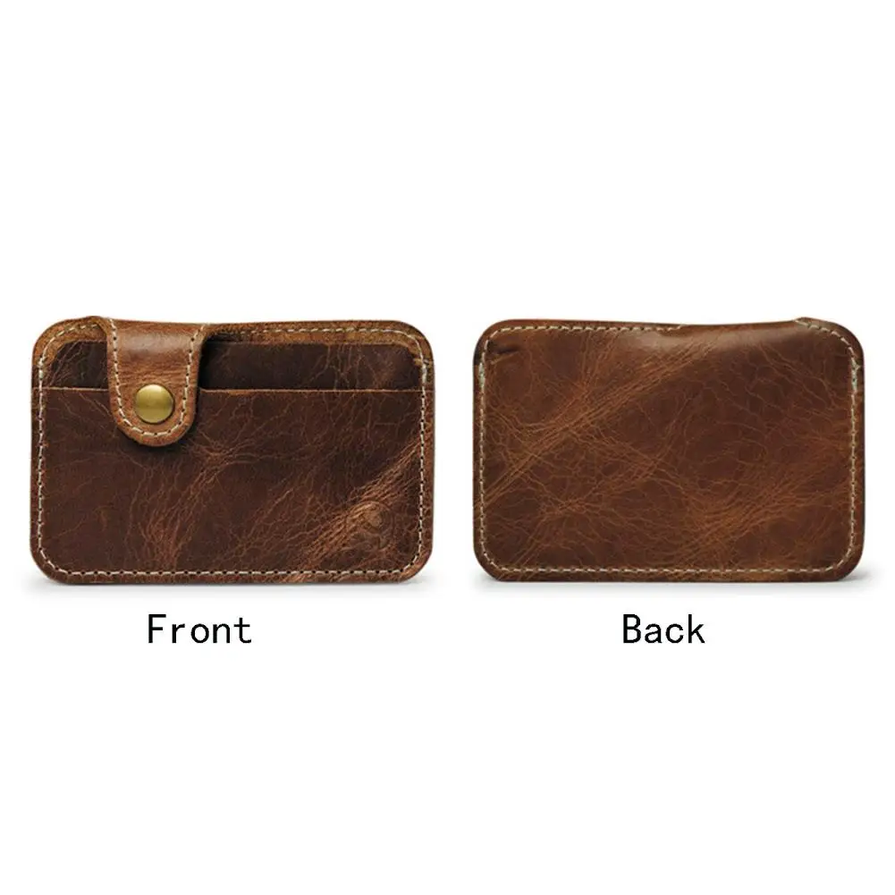 Retro Leather Card Wallet Men Business Bank Card Holder Thin Credit Card Case Convenient Small Cards Pack Cash Pocket