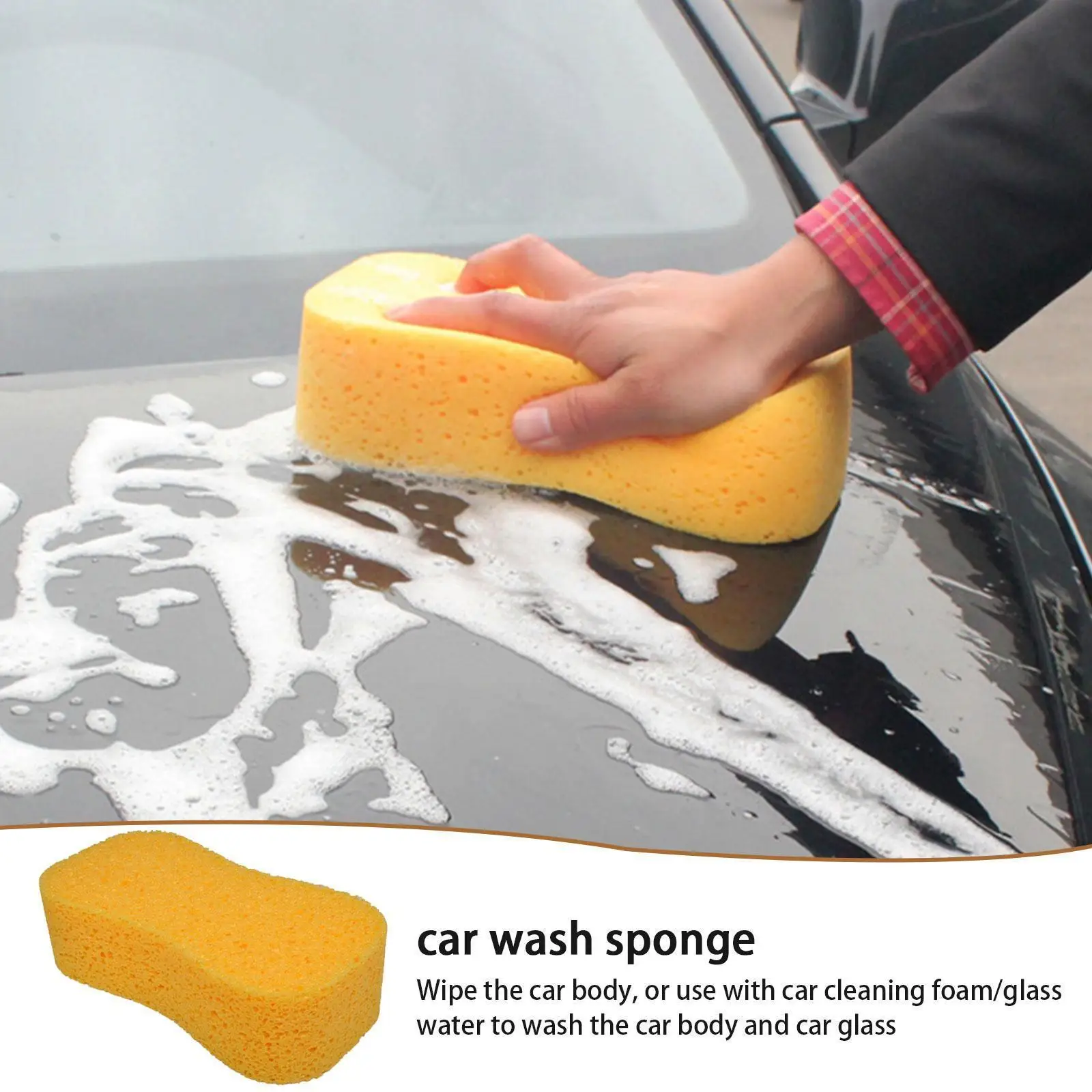 

Губка для мытья автомобиля, ячеистая желтая Толстая Чистящая фотощетка, инструмент для ухода за кожей, очистка пыли, краска Interio Z4o7
