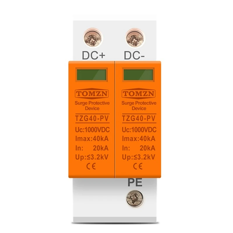 

TOMZN 1 шт. SPD DC 1000 В 20KA-40KA Защита от перенапряжения для дома защитное устройство от низкого напряжения
