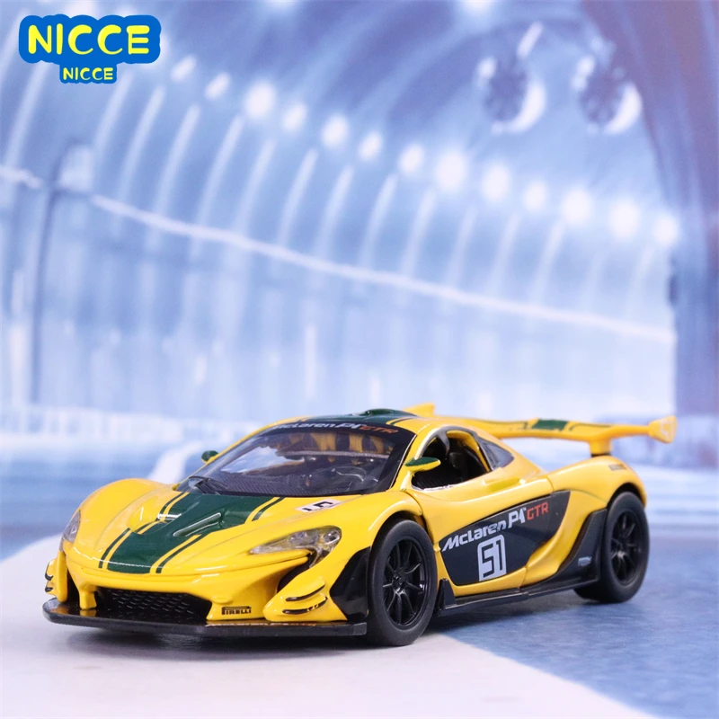 

Модель автомобиля суперкара McLaren P1 Nicce 1:32 из сплава, детская игрушечная машинка с 2 открытыми дверями, детские подарки, оптовая продажа F78