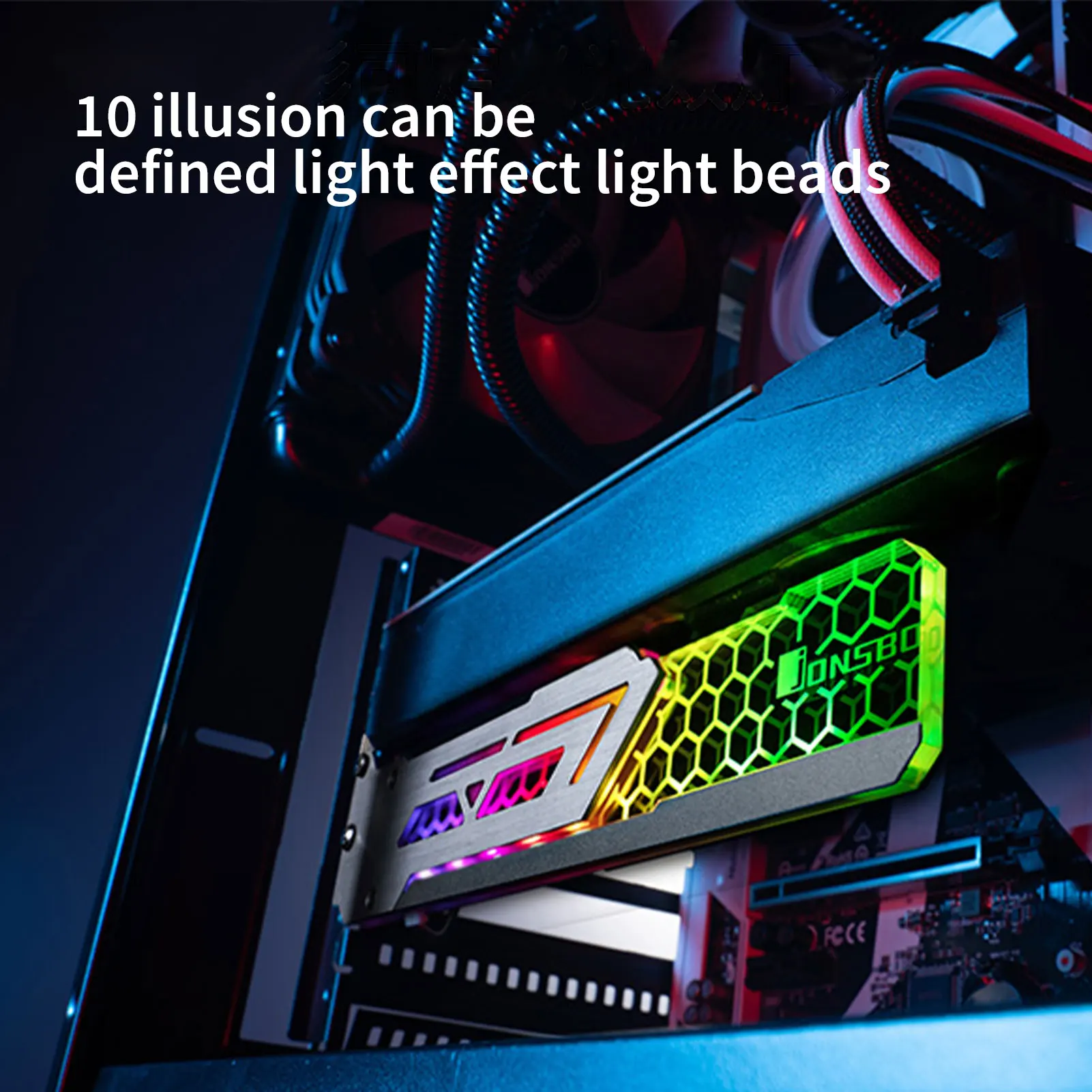 

V3 Universal Colorful RGB Graphics Card Support Frame 3 Pin Automatic LED Change Video Card Holder Bracket