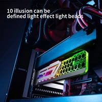 v3 universal colorful rgb graphics card support frame 3 pin automatic led change video card holder bracket