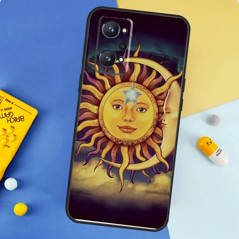 Чехол Funny Sun Moon Face для Realme GT 6 6T 5 7 Pro C67 C61 C55 C53 C51 C21Y C25S C75 10 11 12 13 14 Plus