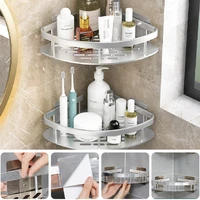 bathroom storage rack wall mounted corner shelf nodrill aluminum shampoo holder organizer towel shower rack bathroom accessories