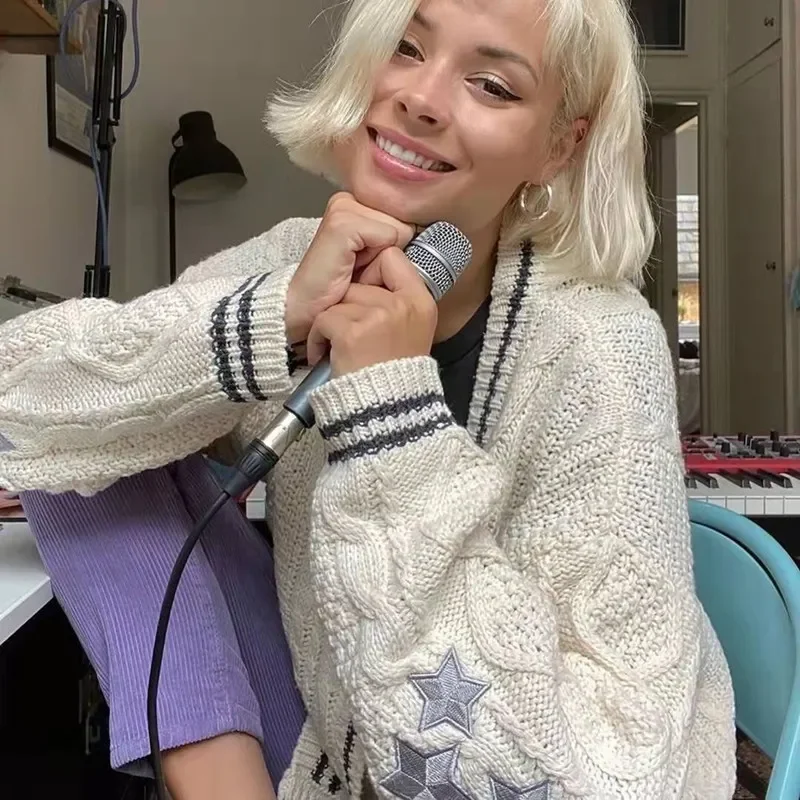 

Женский Укороченный кардиган с вышивкой в виде звезд