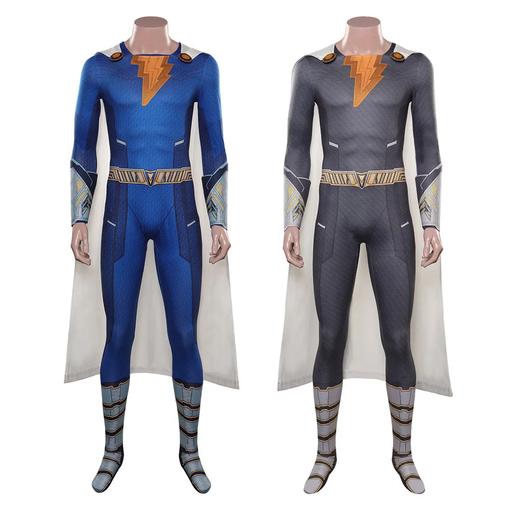 

Shazam Fury of the Gods Freddy Eugene Choi Cosplay Costume Adult Men Male Jumpsuit Cloak Halloween Carnival Roleplay Suit