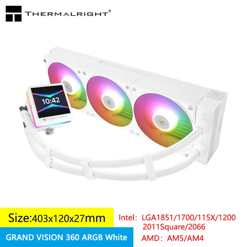 Thermalright GRAND VISION 360 ARGB Универсальный водяной холодный радиатор/ЖК-дисплей 3 4 дюйма