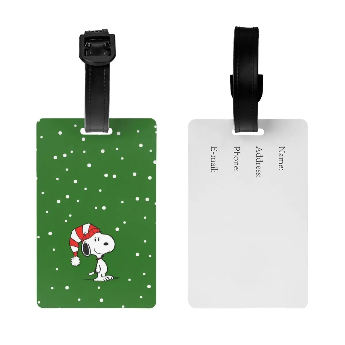 Багажная бирка милый мультяшный Снупи Рождественская портативная этикетка имя
