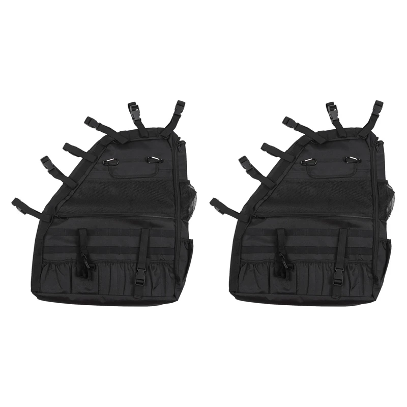 

2 шт., клетка для хранения для Jeep Wrangler Jk Rubicon, 4 двери, с несколькими карманами, органайзерами и карманами