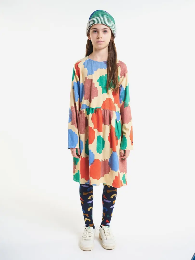 Pre-sale Kids Girls Dress Bobo 2022 Autumn Winter New Baby Children Flowers Printed Long-sleeved Fashion Long Dresses For Girl