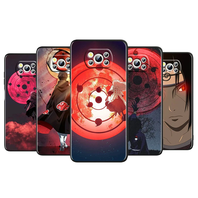 

Naruto Anime Sharingan For Xiaomi Poco M4 X4 X3 F3 GT NFC M3 C3 M2 F2 F1 X2 Pro Silicone Soft Black Phone Case Cover Capa Coque
