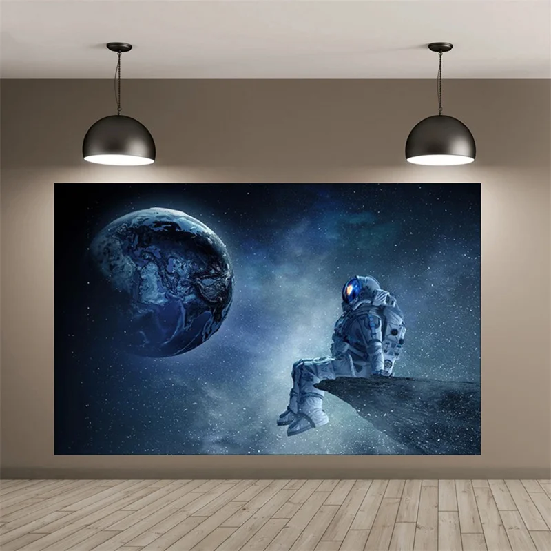 

Astronaut Space Universe Canvas Painting Wall Art Planet Earth Moon Poster Science Wall Picture Modern Living Room Home Decor