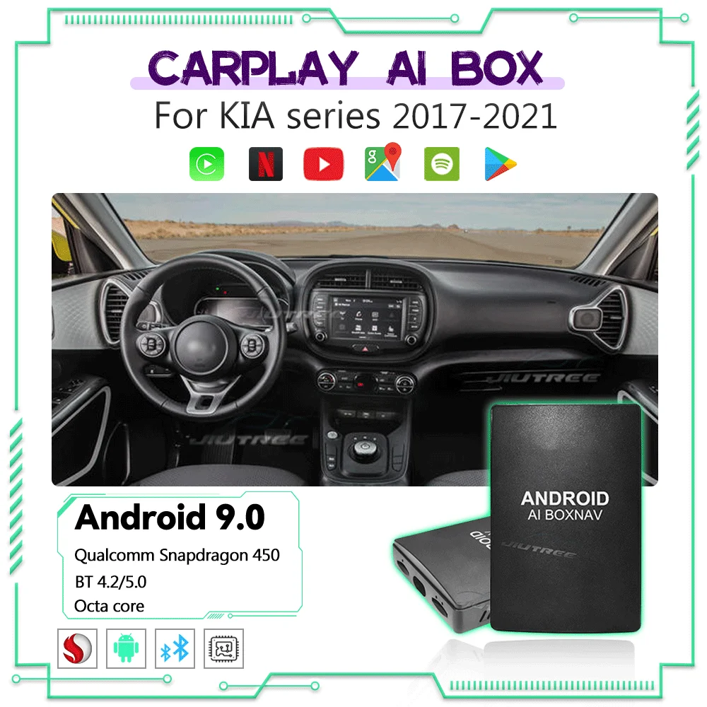 

Carplay AI Box Android For KIA Soul/Optima/Optima Hybrid/Sedona/Forte Android Auto Mirror link Netflix Yotube TV Smart Adpater