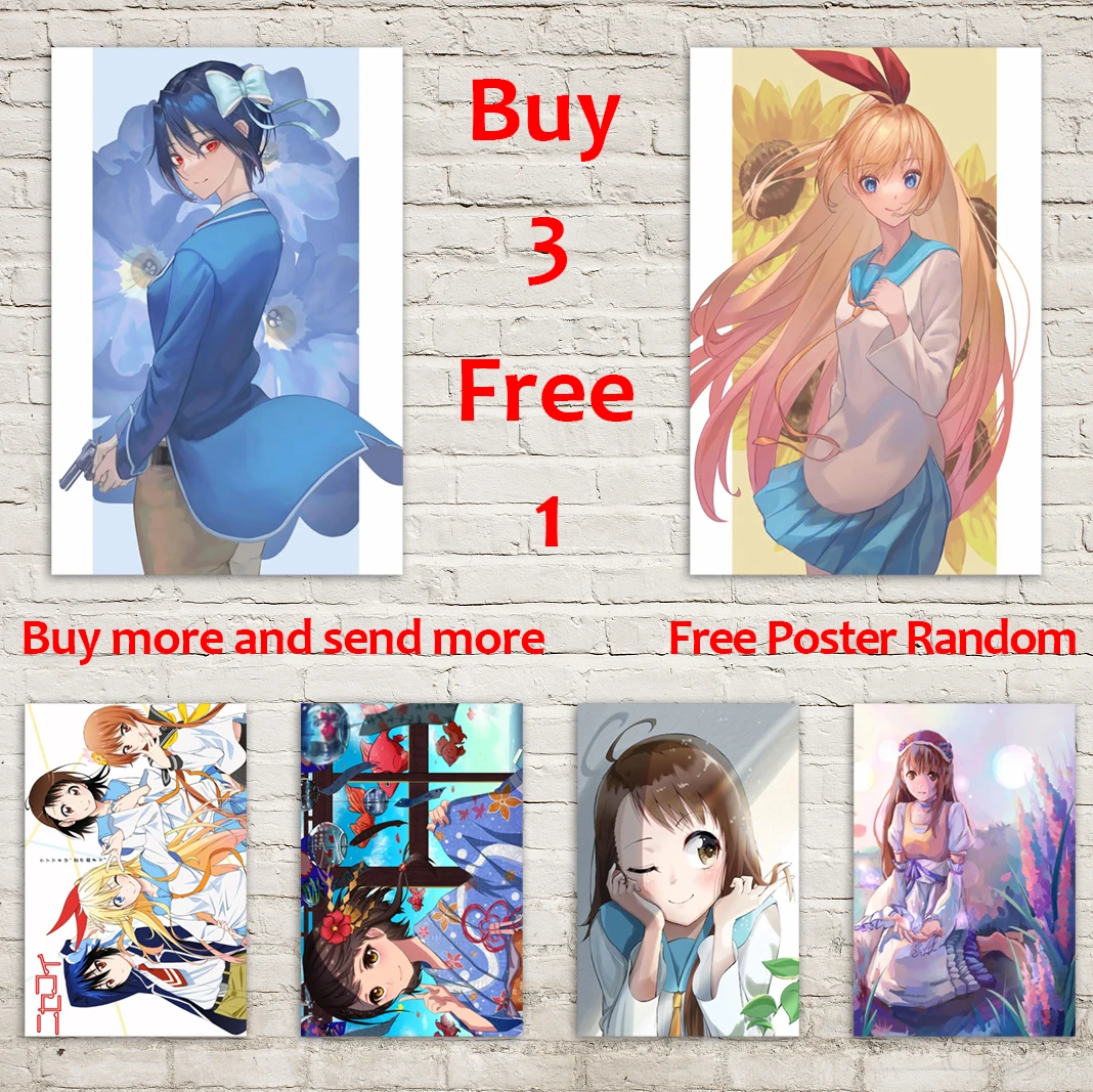 Аниме Холст печать картина настенное искусство Nisekoi белая бумага плакат Ichijyo Raku Kirisaki Chitoge картины для гостиной домашний декор