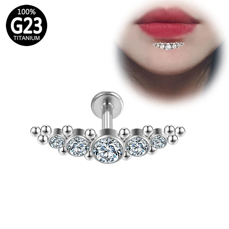 

G23 Titanium piercing clicker Cartilage Lip studs diaphragm Earrings Sexy Ball tragus Labret Hinge segment Tunnels Body Jewelry
