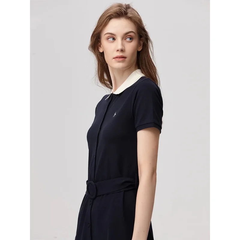 Hazzys Women's Dress Summer Women's A-line Skirt Loose Thin Section Repair Skirt Commuter Casual Dress Fashion Slim Waist Dress