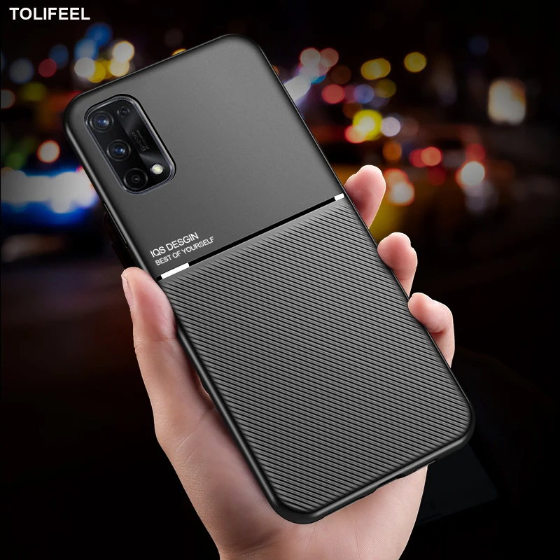 Мягкий кожаный чехол для Realme 5 6 7 Pro X50 X2 XT противоударный силиконовый Магнитный