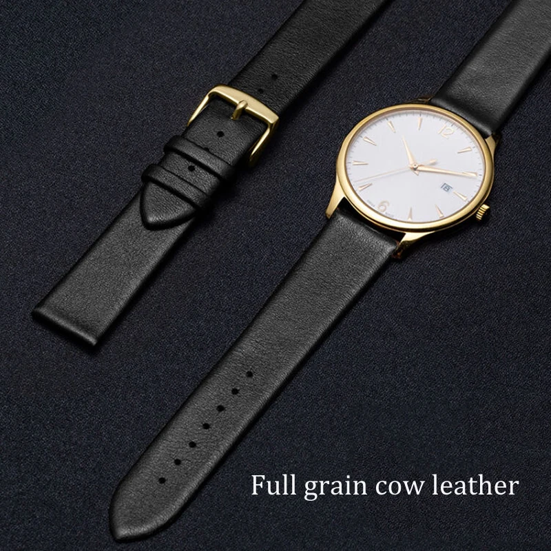 Full grain Cow leather Watch strap 8mm 10mm 12mm 14mm 16mm 18mm 20mm 22mm Genuine Watch band for Droshipping Watch strap factory