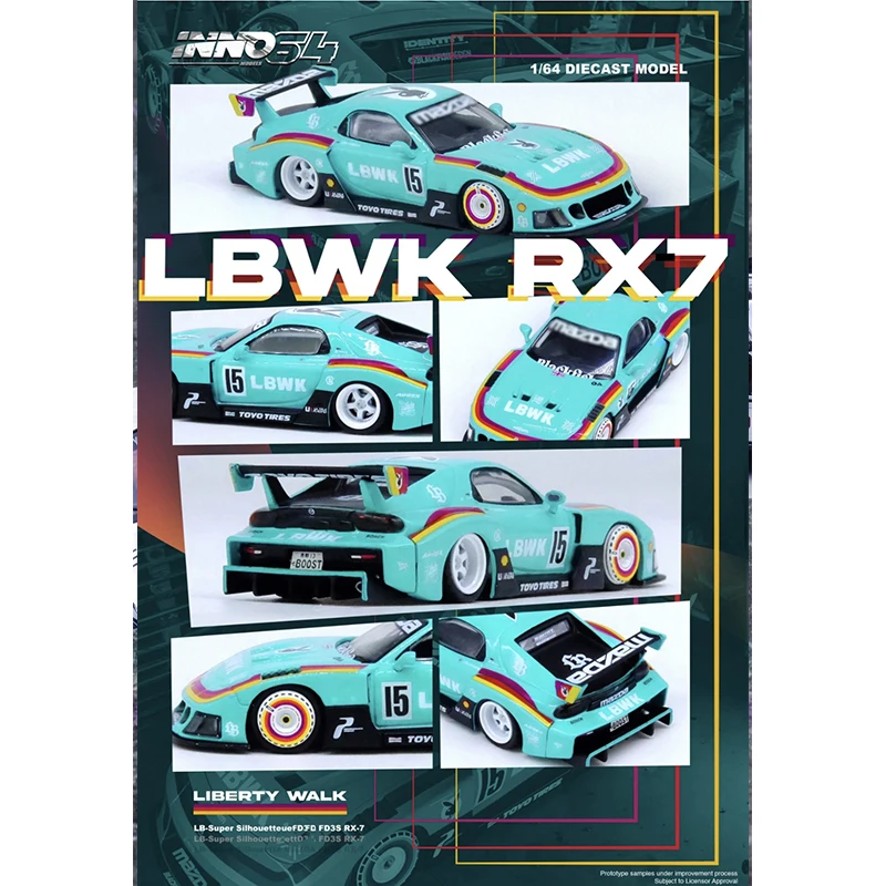 INNO в наличии 1:64 LBWK F40 RX7 FD3S Beijing Exhibition коллекционные литые модели автомобилей