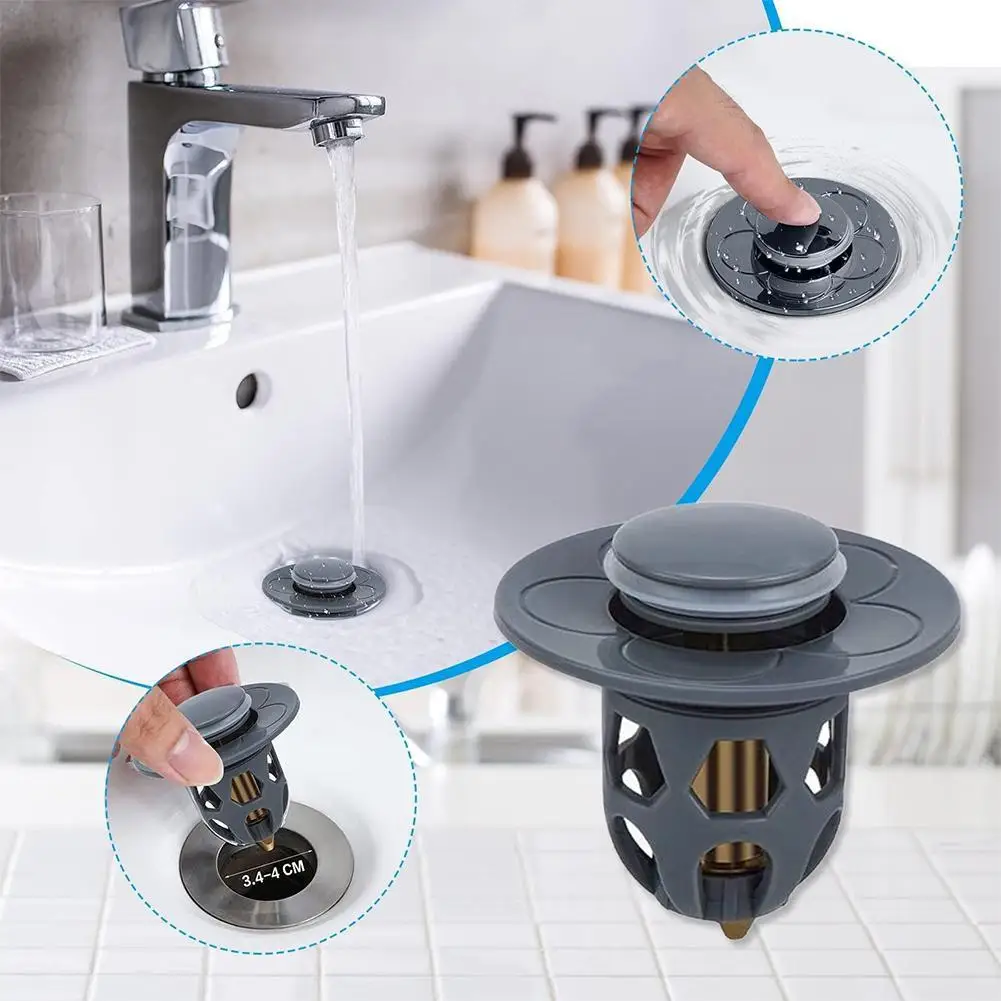 

Universal Bathroom Stainless Steel Sink Plug Stopper Hair Catcher Shower Sink Strainer Bathtub Stopper Bathroom Drains Cover