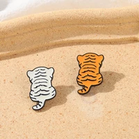 lovely tiger enamel pins custom animal chibi white tiger brooches lapel pin shirt bag badge cartoon jewelry gift drop shipping