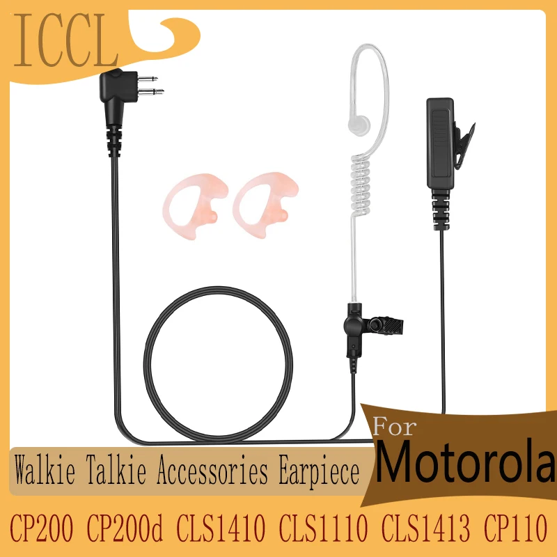 ICCL Walkie Talkie Accessories Earpiece for Motorola CP200 CP200d CLS1410 CLS1110 CLS1413 CP110 Radio Headset with Mic and PTT