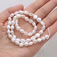 natural freshwater pearl beads round white loose perles for diy craft bracelet necklace accessory jewelry making 15strand 7 8mm