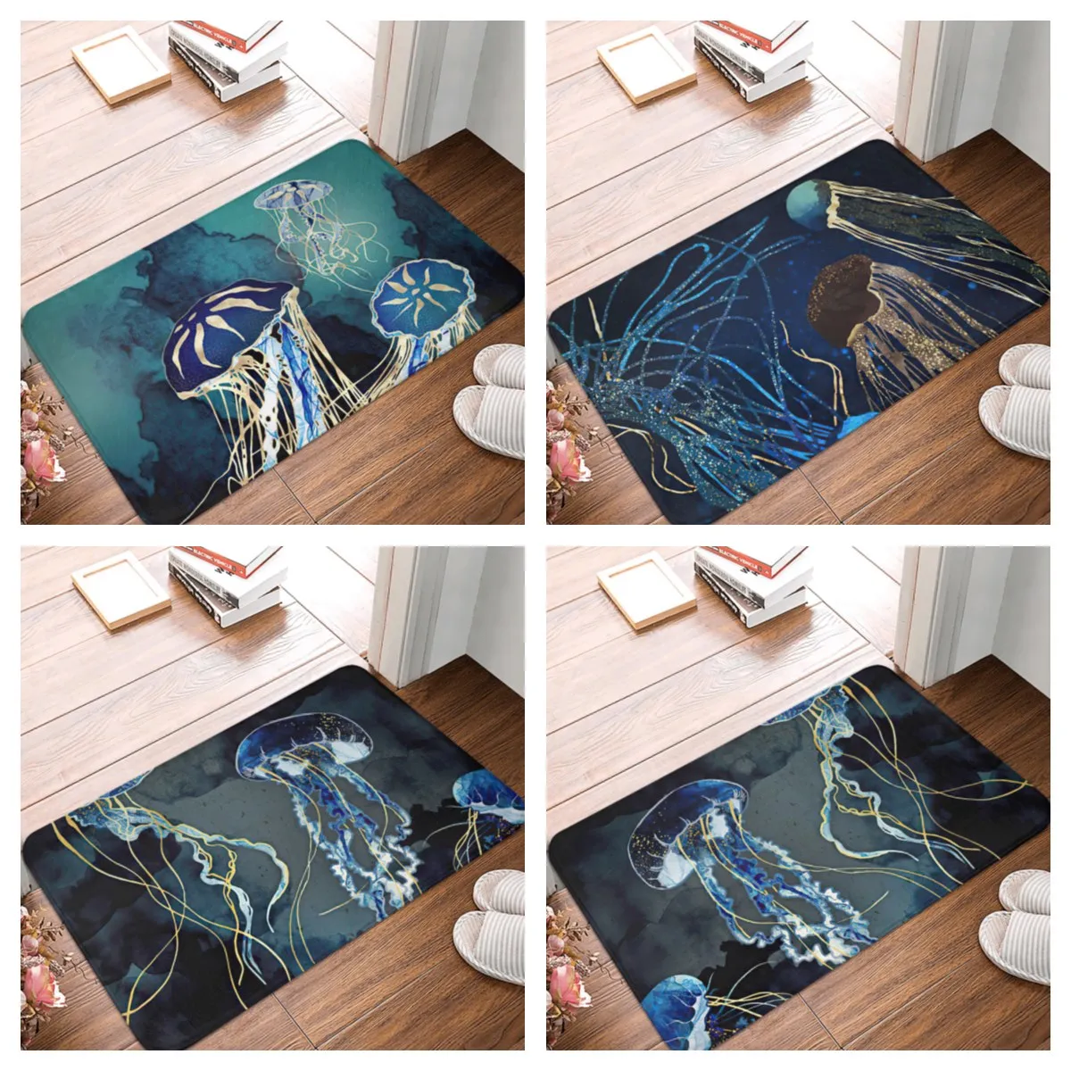 

Jellyfish Group Floor Mat Modern Soft Area Rugs Living Room Bedroom Bathroom Decoration floor mat in the room funny doormat