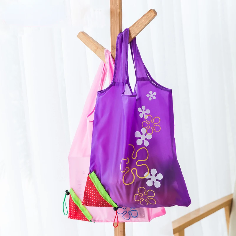 

Fashion Foldable Shopping Bag Reusable Grocery Bags Multifunction Nylon Folding Shopping Bags Handbags Waterproof Storage Bag