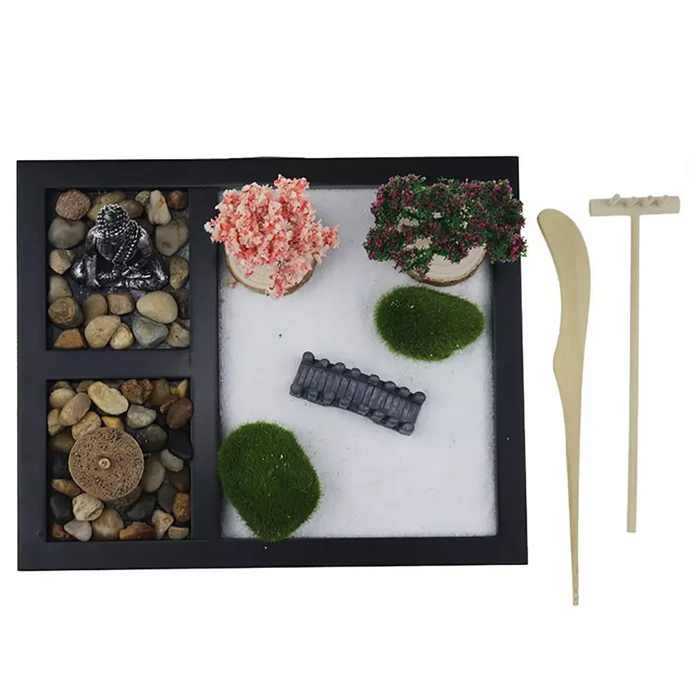 

Japanese Zen Sand Garden Tabletop Mini Zen Garden Kit For Office Home Furnishings Resin Simple Miniature Buddha Handicraft