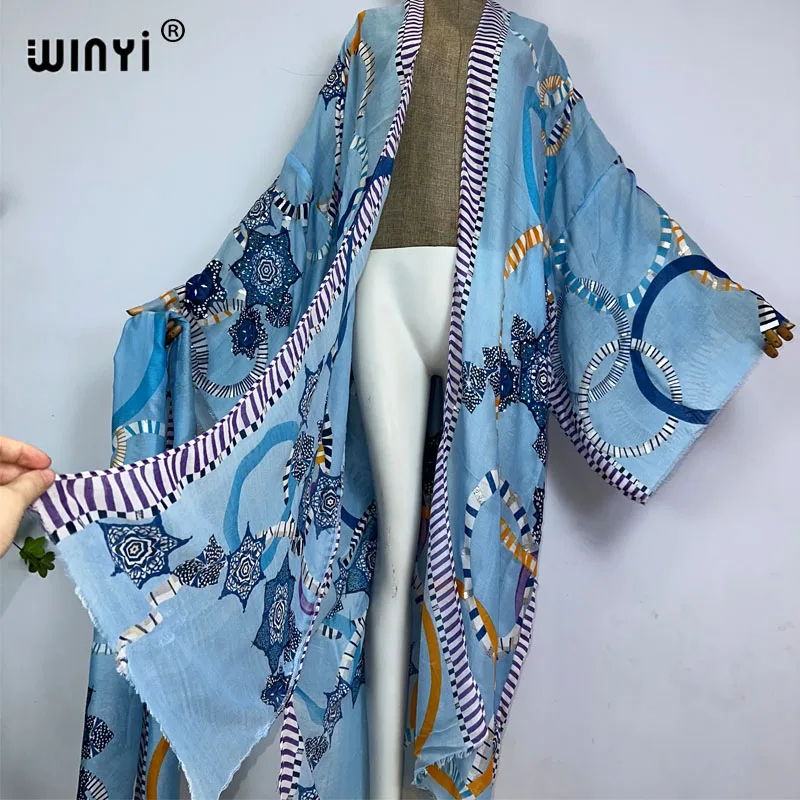 Кимоно WINYI женское в богемном стиле элегантная накидка на бикини с бронзовым