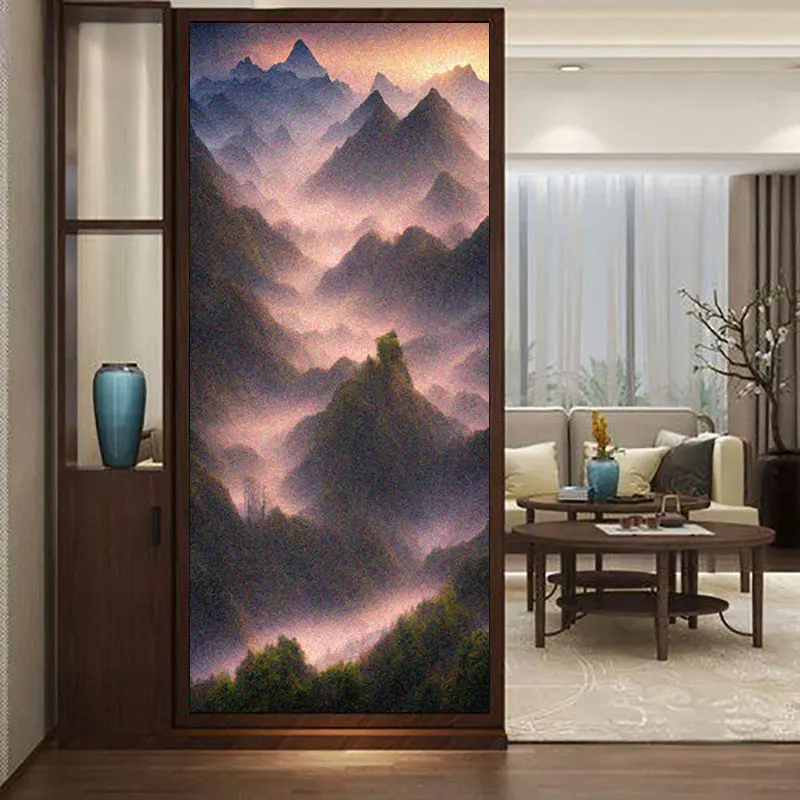 Туманные горные деревянные окна конфиденциальная оконная пленка декоративное