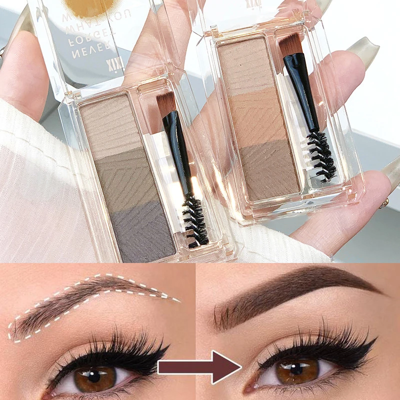 

Waterproof Eyebrow Eyeliner Powder Palette Makeup Lasting Matte Eyebrow Enhancer Natural Lasting Eye Shadow with Brush Cosmetics