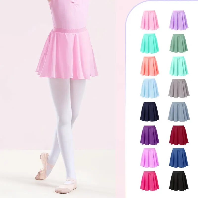 

Skirts Short Chiffon Dance Skirts Ballet Ballet Elastic Tutu Girls Ballet For Waist For Girls