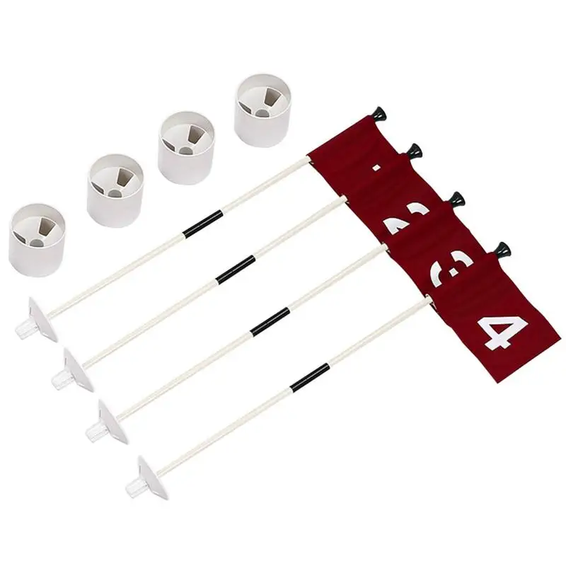 

Golf Flagstick Practice Putting Green Flags For Yard Golf Pin Flag Hole Cup Combo Kit Fiberglass Portable 2-Section Design