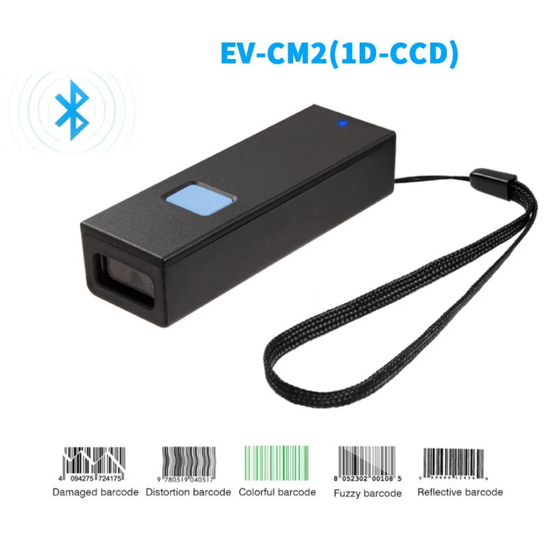 

Бесплатная доставка, портативный Bluetooth сканер штрих-кода EVAWGIB, стандартный 1D CCD, Карманный ручной мини-сканер штрих-кодов