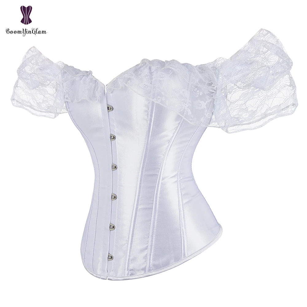 

Fashion Stylish Corset Women Off Shoulder Strapless Bustier Corset Lady Lace Sexy Tank Crop Top