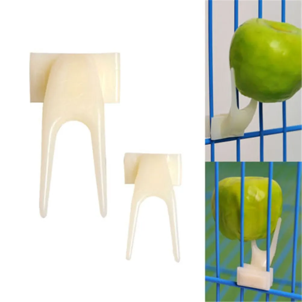 

1/2Pcs Plastic Food Holder Feeding On Cage Pet Supplies Birds Parrots Fruit Fork Pet Supplies