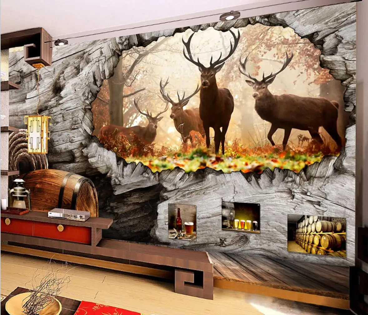 beibehang Custom 3d Wallpaper Mural European Country Bar Sofa View Wall papel tapiz autoadhesivo home improvement - купить по