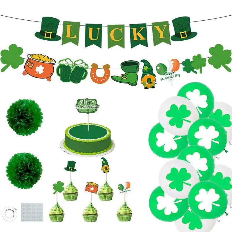 

Irish Day Party Lucky Grass Banner For Celebrating St. Patricks Day Lucky Clover Party Balloon Happy St. Patricks Party Supply