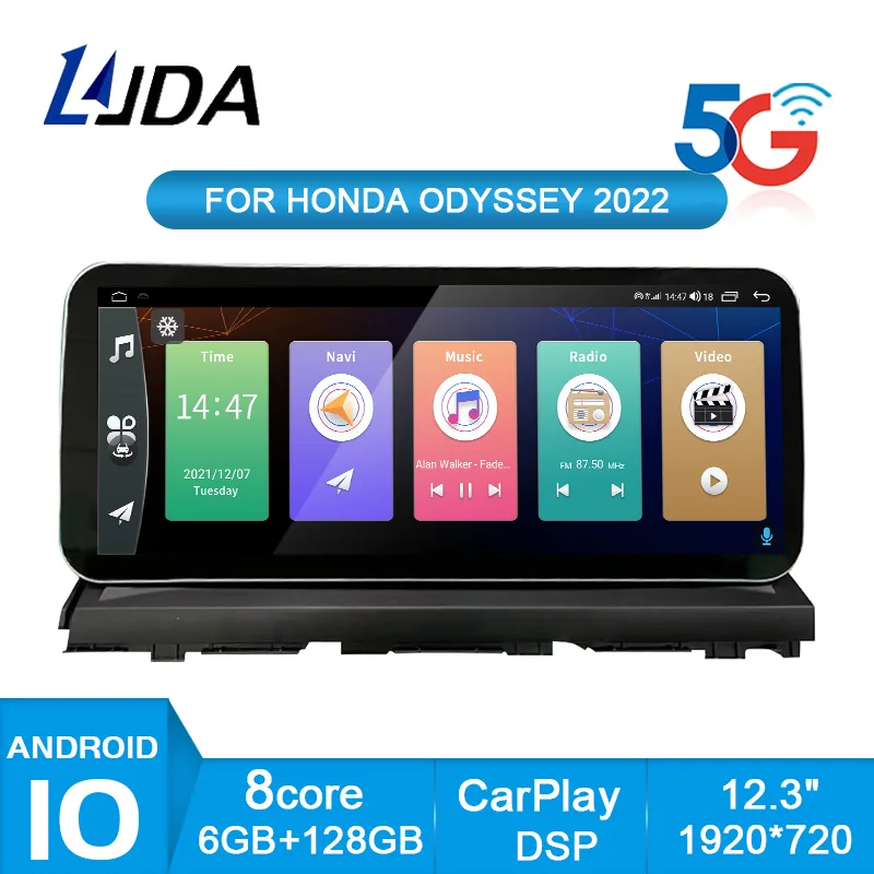 

1920*720 , 12.3 Inch GPS Navigation, Android 10 Car Multimedia Player GPS Stereo for HONDA Odyssey Alisson 2022 Car Radio DSP
