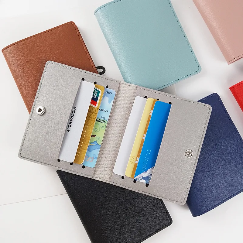 1pc Pu Leather Id Card Holder  Bank Credit Card Box Multi Slot Slim Card Case Wallet Women Men Business Card Cover