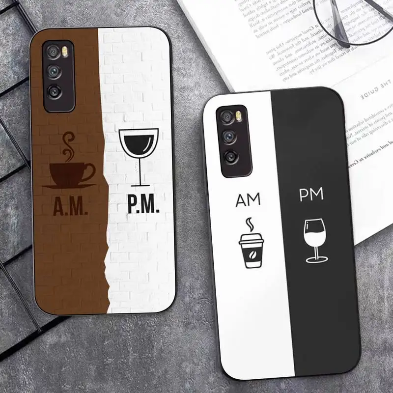 Coffee Wine Cup Phone Case for Huawei Mate 20 10 9 40 30 lite pro X Nova 2 3i 7se