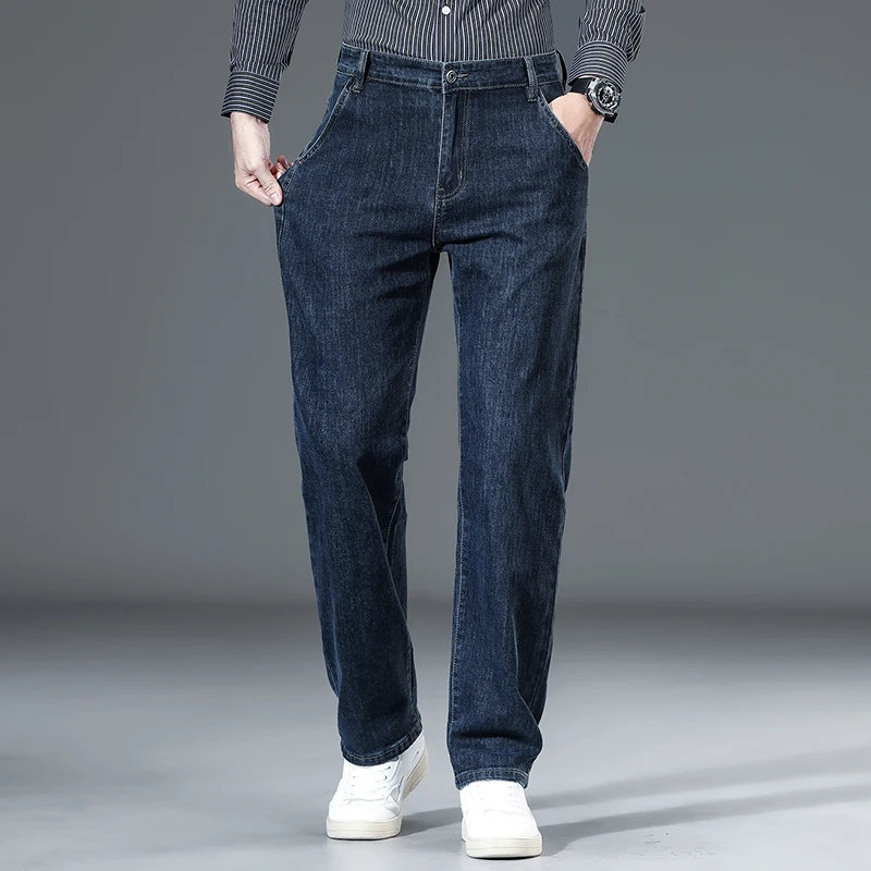 Джинсы мужские прямые с высокой талией из денима
