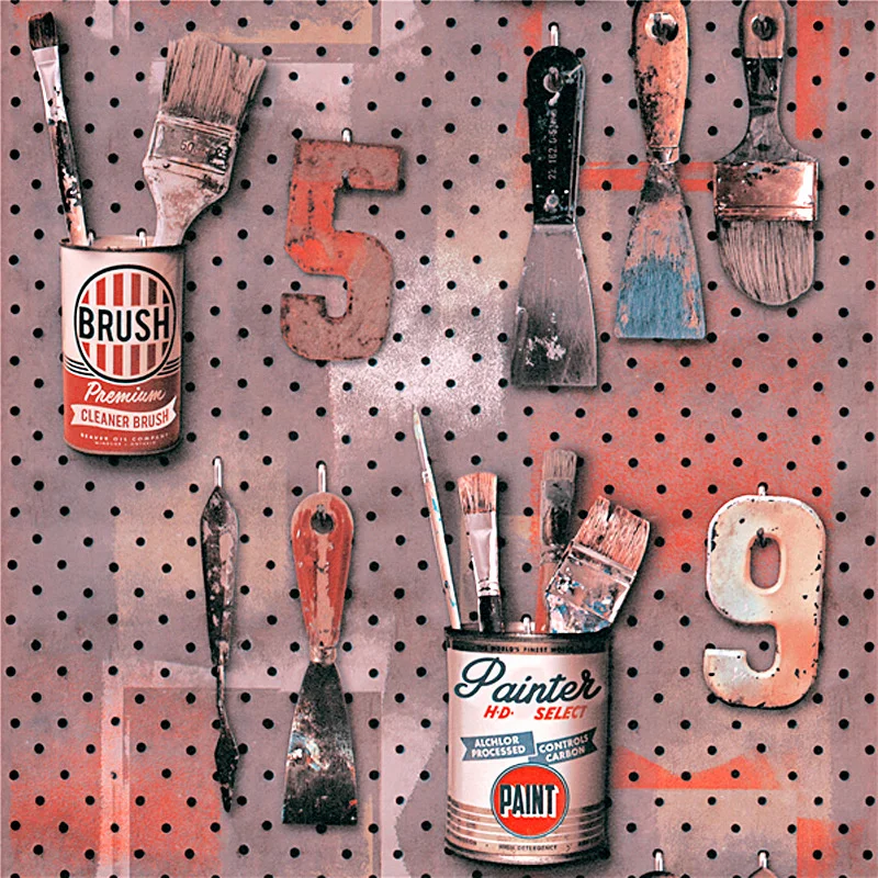 Ностальгические индивидуальные железные обои с буквами В индустриальном стиле