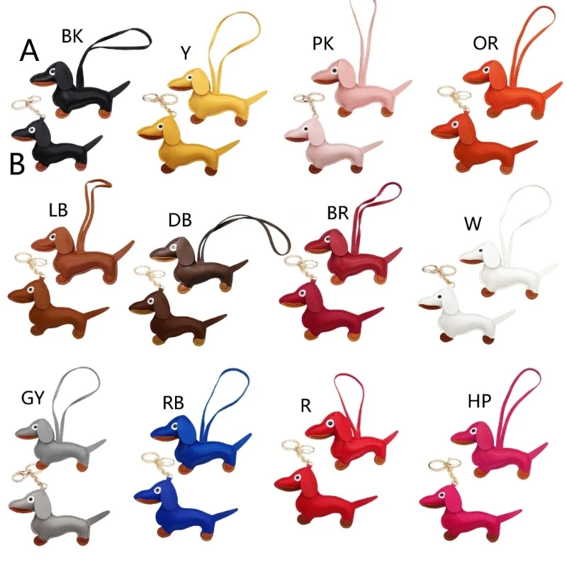 E0BF мини-милый брелок для собак такса кулон милый из искусственной кожи с